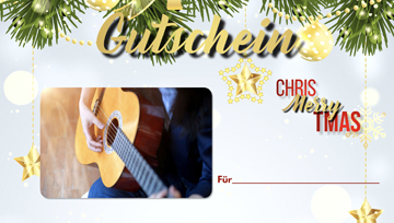  Weihnachtsutschein Gitarrenunterricht, kostenlos downloaden